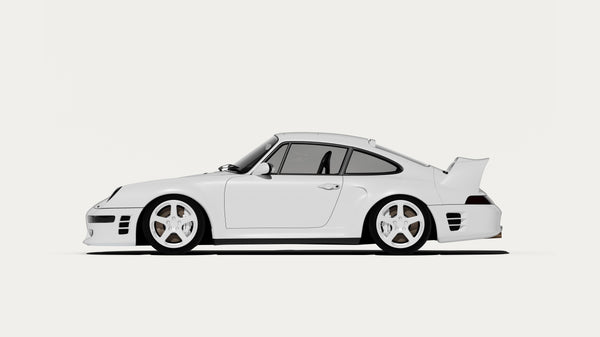 Minimal White Porsche Icon