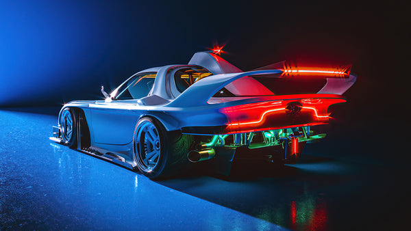 Sci-Fi Neon Hypercar Ride