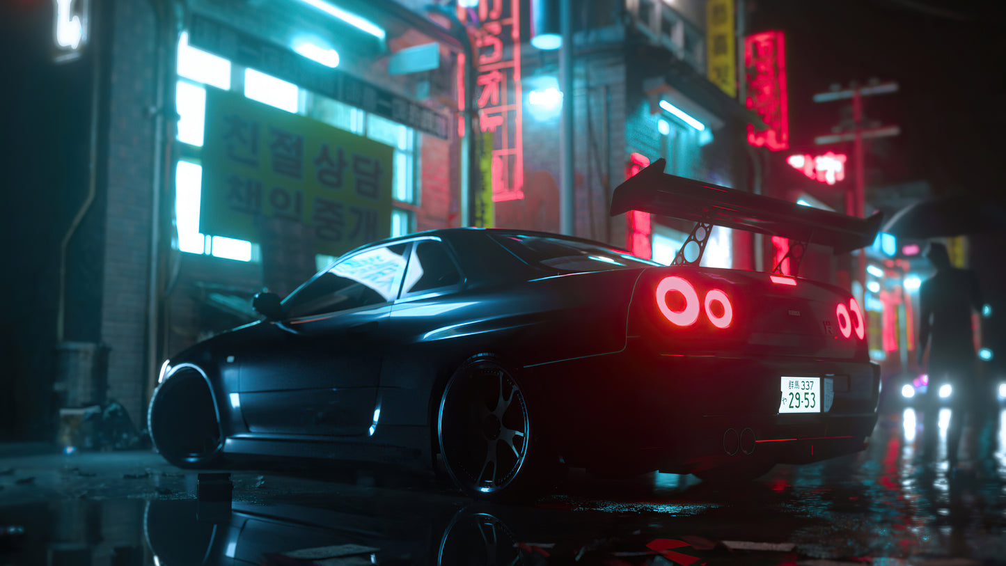 Neon Skyline R34 After Dark