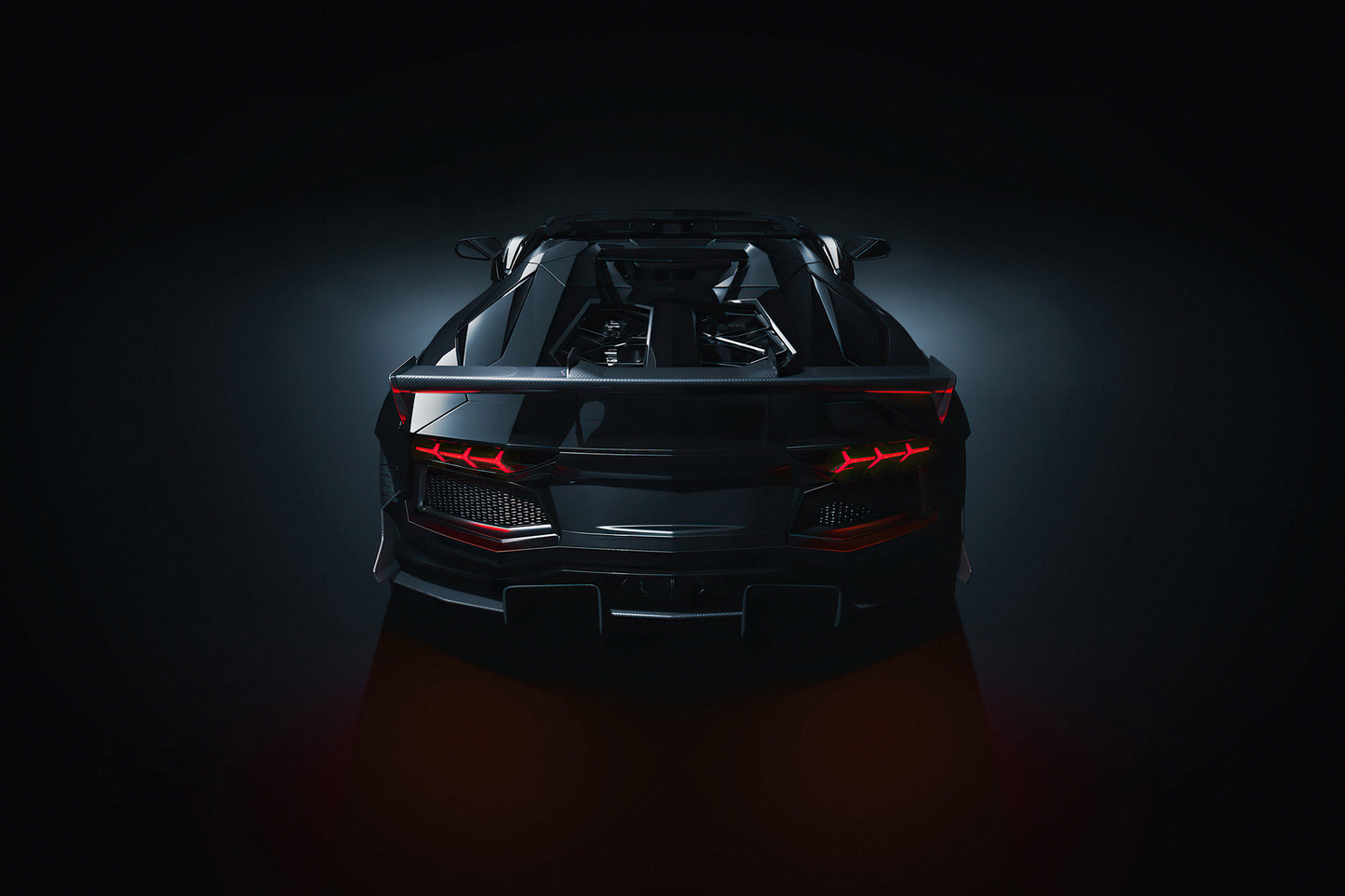 Shadowed Aventador S Roadster Rear Concept